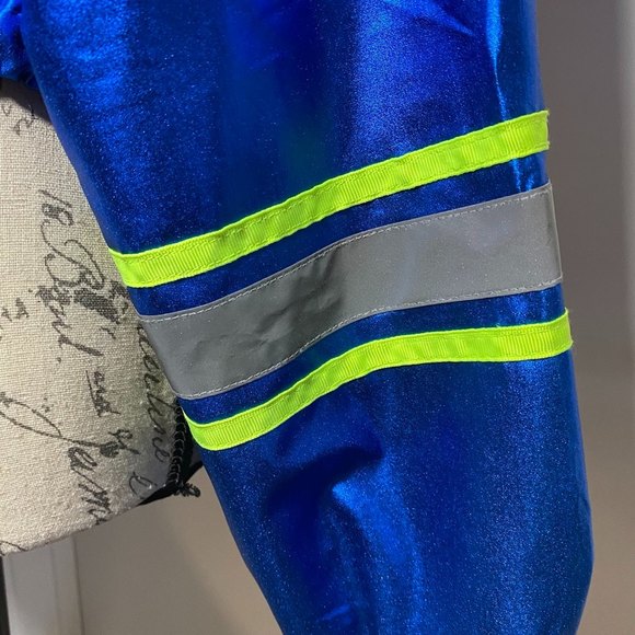 FOREVER 21 NASA Reflective Windbreaker Blue Metallic Hooded Jacket Size M - Picture 5 of 8